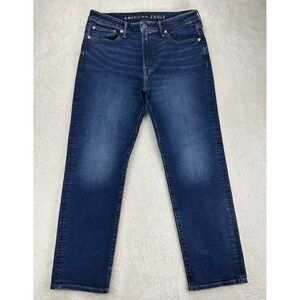American Eagle Jeans Relaxed Straight Mens 32x30 Air-Flex Blue Denim Tag-32x32